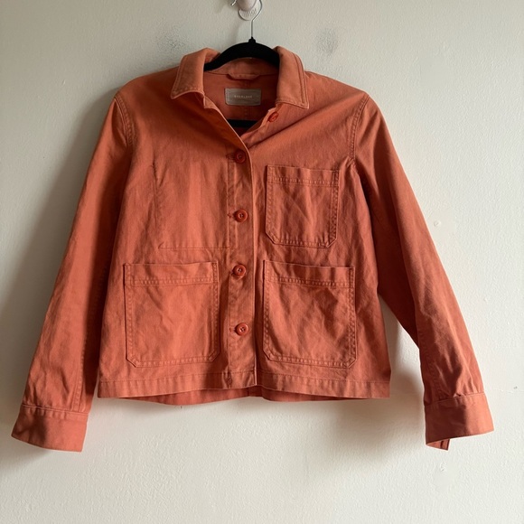 Everlane Sz XS The Chore Orange Cotton Casual Light Button Front Jacket - Picture 2 of 10